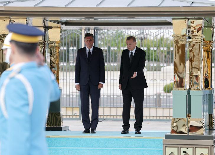 Cumhurbaşkanı Erdoğan, Slovenya Cumhurbaşkanı Pahor'u resmi törenle karşıladı G1