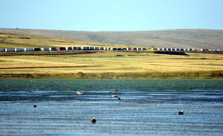 Gürcistan'a açılan Çıldır-Aktaş Gümrük Kapısında tır kuyruğu G1