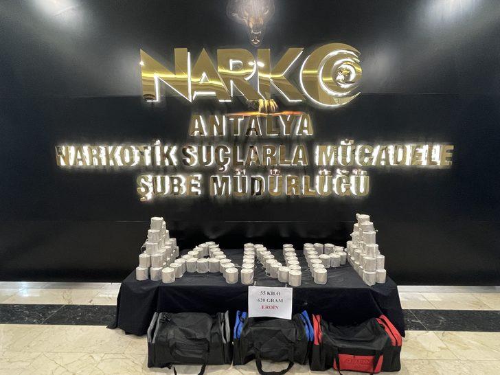 Antalya'da pirinç yüklü tırda 55 kilo 620 gram eroin ele geçirildi G4