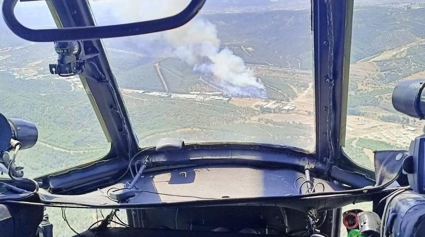 İzmir'de ormanlık alanda çıkan yangına müdahale ediliyor