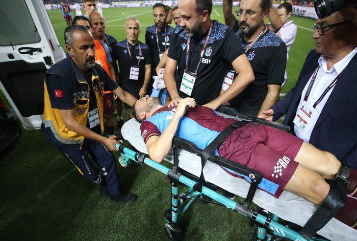 Son dakika: Trabzonspor - Hatayspor maçında talihsiz sakatlık! Edin Visca, hastaneye kaldırıldı... G3
