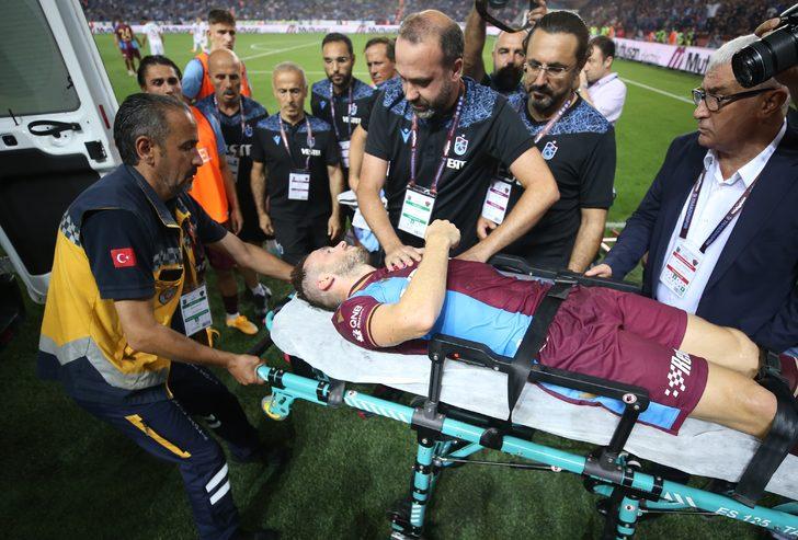Son dakika: Trabzonspor - Hatayspor maçında talihsiz sakatlık! Edin Visca, hastaneye kaldırıldı... G4