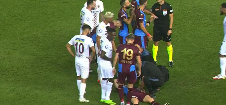 Son dakika: Trabzonspor - Hatayspor maçında talihsiz sakatlık! Edin Visca, hastaneye kaldırıldı... G5