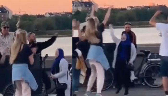 Danimarka’da dans eden gençlerin arasına katılan yaşlı kadının dansı olay oldu! Sosyal medya onu konuşuyor