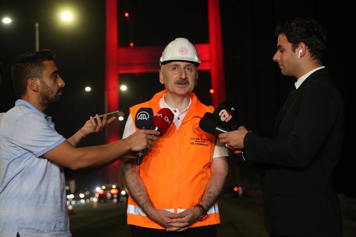 Bakan Karaismailoğlu, FSM Köprüsü'ndeki asfalt bakım çalışmalarını inceledi: G1