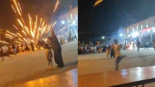 Düğünde havai fişek paniği! Davetlilerin üzerinde patladı, herkes etrafa kaçıştı