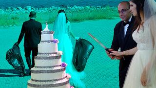 Önce Van Gölü sahilinde temizlik, sonra düğün! Çevre bilincine dikkat çekmek için böyle bir etkinlik yapmak istedik