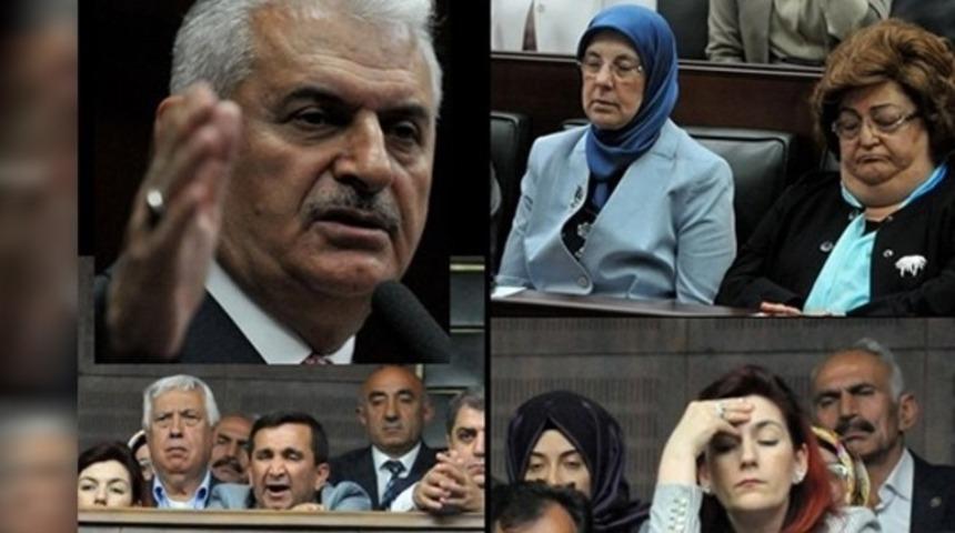 Binali Yıldırım konuşurken AKP grubu uyudu