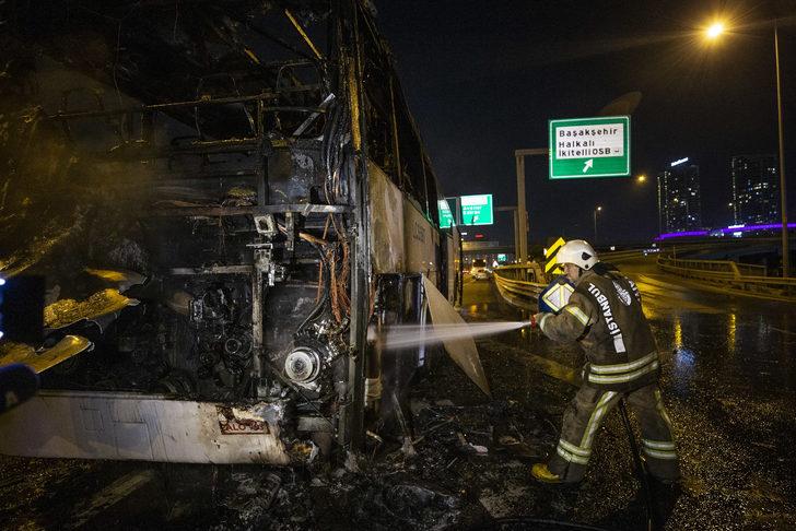 Kuzey Marmara Otoyolu'nda servis minibüsü yandı G2