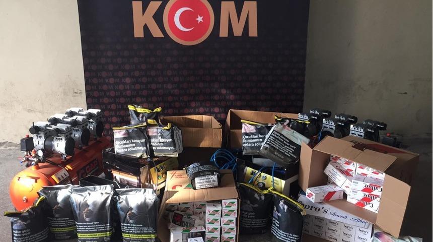 Bolu'da kaçak sigara imalathanesine dönüştürülen ev ve müştemilata operasyon