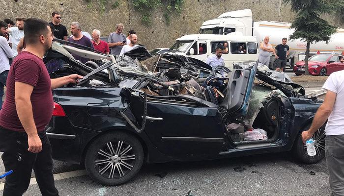 TIR'a arkadan çarpan aracın hali şoke etti! Trabzon'da feci kaza: 3'ü çocuk, çok sayıda yaralı var