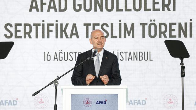 Bakan Soylu Akreditasyon ve Destek AFAD Gönüllüleri Sertifika Teslim Töreni'nde konuştu: