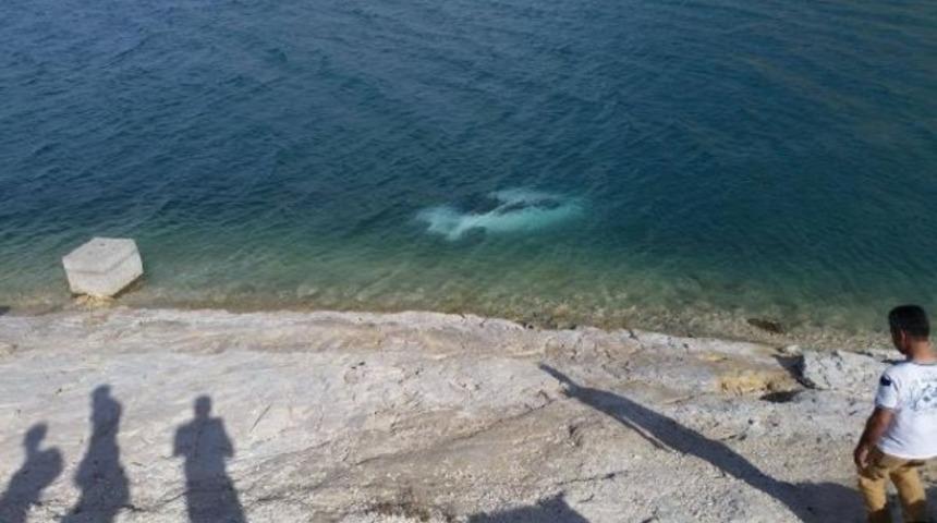 El freni &ccedil;ekilmeyen otomobil, baraj g&ouml;l&uuml;ne d&uuml;şt&uuml;