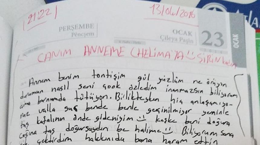 Teröristin not defterindeki pişmanlık satırları