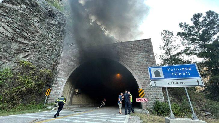 Karabük'te tünelde alev alan tankere müdahale ediliyor G4