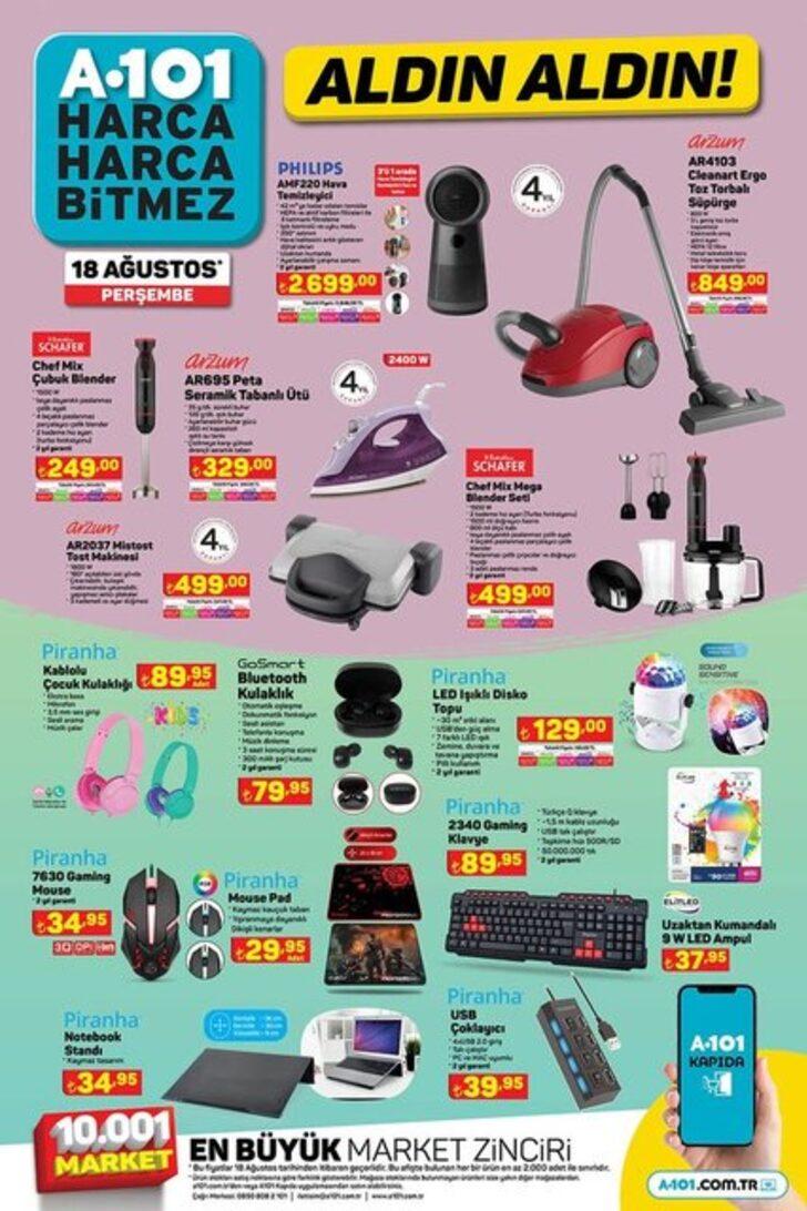 A101 aktüel kataloğu! 18 Ağustos A101'de hangi ürünler indirimde? G3
