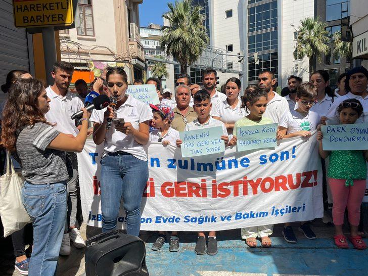 İzmir Büyükşehir Belediyesine bağlı şirketten çıkarılan işçilere ailelerinden destek G1