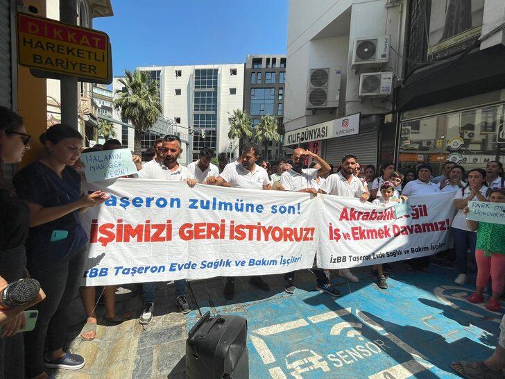 İzmir Büyükşehir Belediyesine bağlı şirketten çıkarılan işçilere ailelerinden destek G3