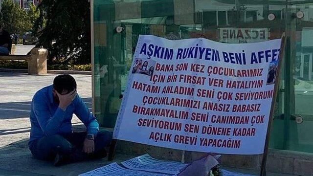Kendisini terk eden eşine pankart açtı sosyal medya onu konuştu! 'Rukiye dönsün mü, dönmesin mi?'