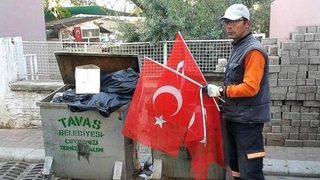 Tavas'ta Türk bayrağı ayıbı