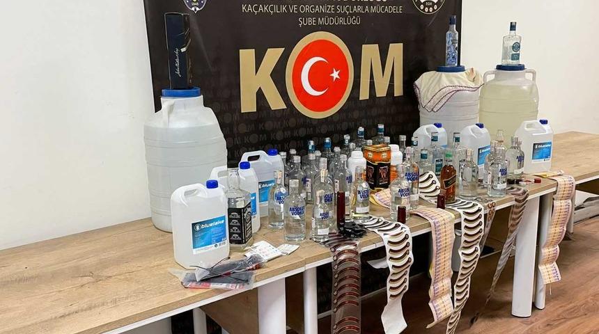 Kahramanmaraş'ta sahte ve kaçak içki operasyonunda bir şüpheli yakalandı