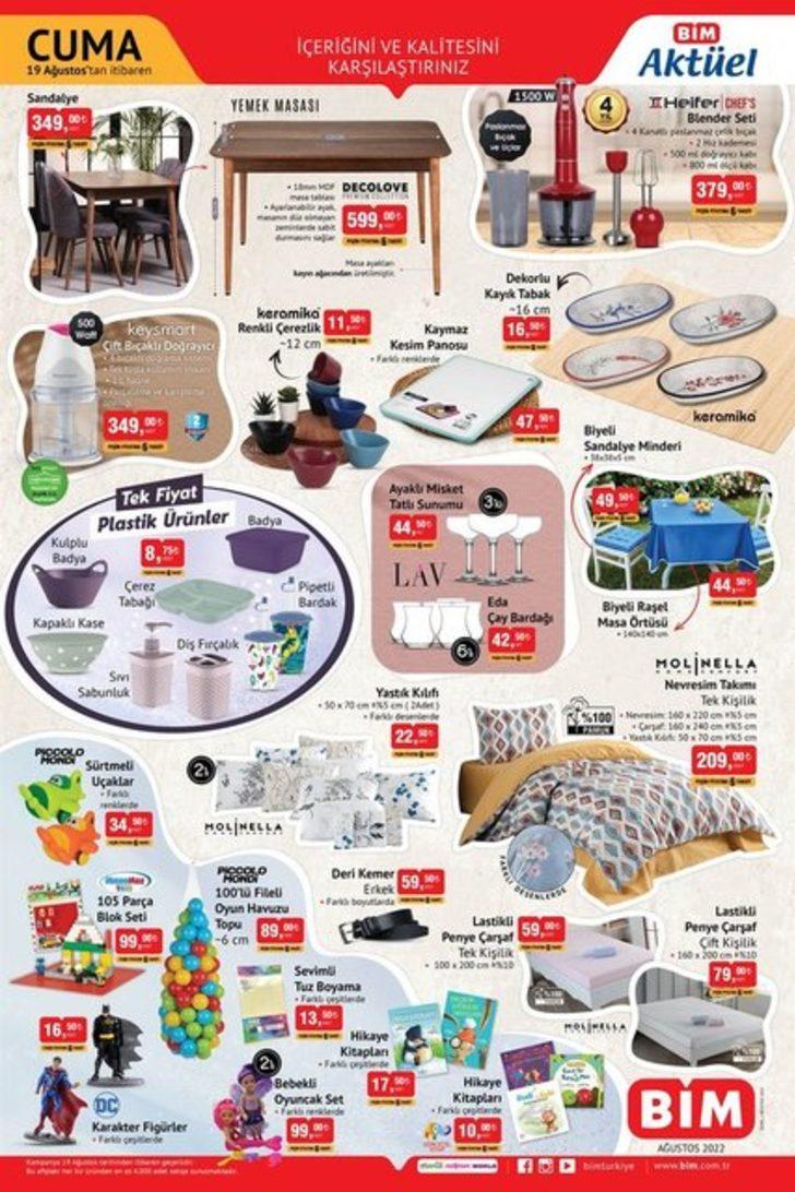BİM aktüel ürünler kataloğu! 19 Ağustos'ta BİM'de indirimli ürünler neler? G3