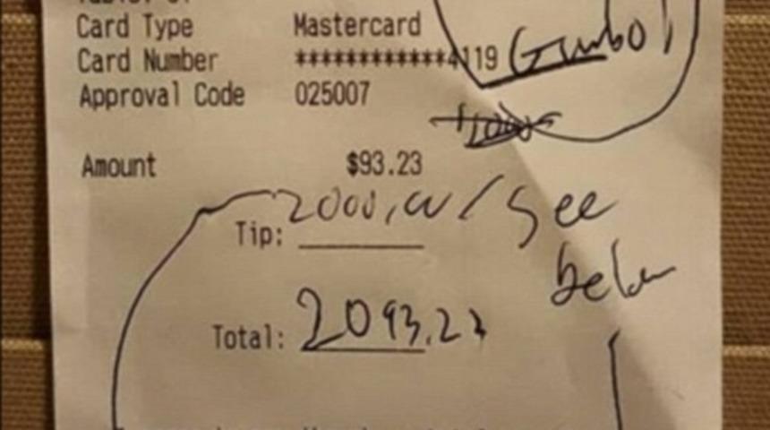 245 TL hesaba 5 bin TL bahşiş