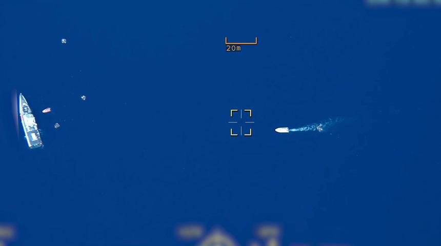 MSB, İHA görüntülerini paylaştı! Yunanistan göçmenleri böyle itti