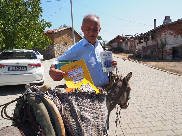 Gurbetçi hayırsever, eşeğinin heybesindeki kitaplarla kırsal mahalle çocuklarını sevindirdi G4