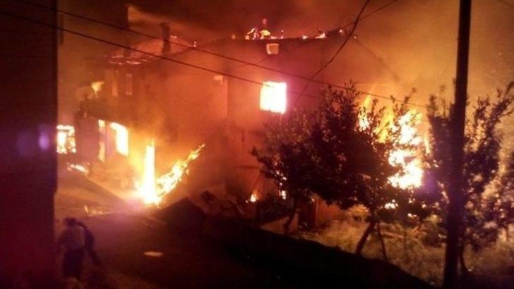 Trabzon’da 3 ev alev alev yandı