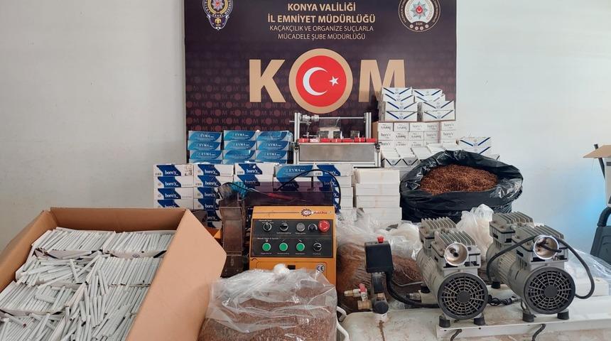 Konya'da tütün kaçakçılığı operasyonunda 3 şüpheli yakalandı
