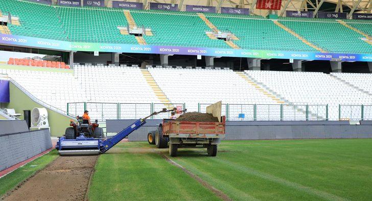 Konya Büyükşehir Stadyumu'nda hibrit çim çalışması başladı G2