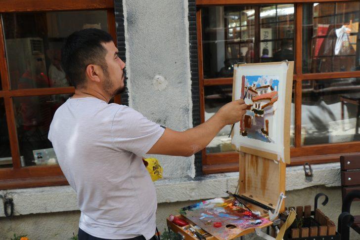 Türki Cumhuriyetlerden ressamlar Safranbolu'nun güzelliklerini resimlerine yansıtıyor G2