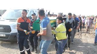 Konya'da gölete düşen iş makinesinin operatörü öldü