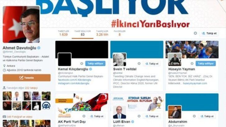 Davutoğlu twitter'da Kılıçdaroğlu'nu takip etmeye başladı