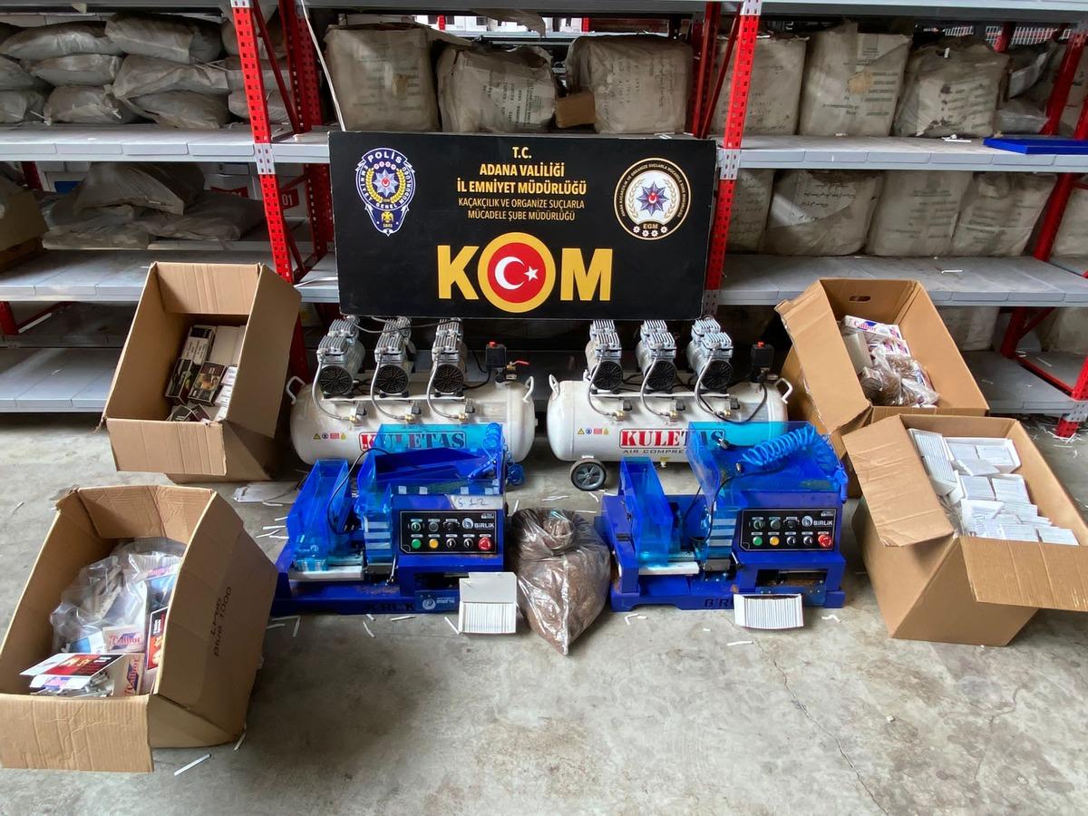 Adana'da 5 milyon 505 bin makaron ele ge&ccedil;irildi