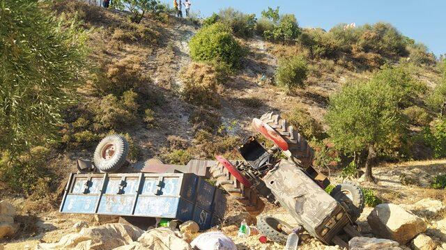 Gaziantep'te şarampole devrilen traktördeki 2 kişi öldü, 5 kişi yaralandı