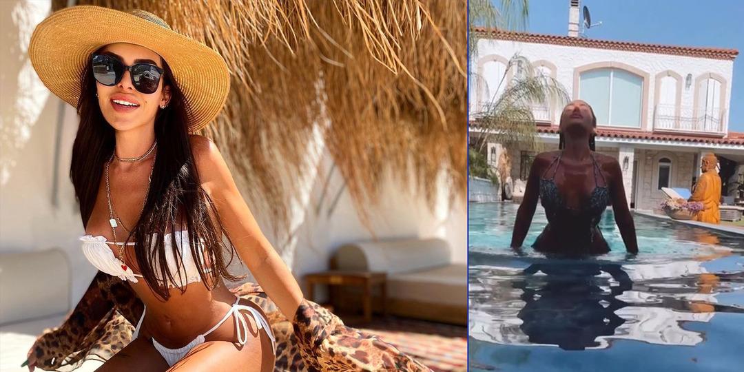 G&ouml;khan &Ccedil;ıra'dan boşanmak i&ccedil;in g&uuml;n sayan Selin Ciğerci'den bikinili dans şov! Havuz başında aşka geldi