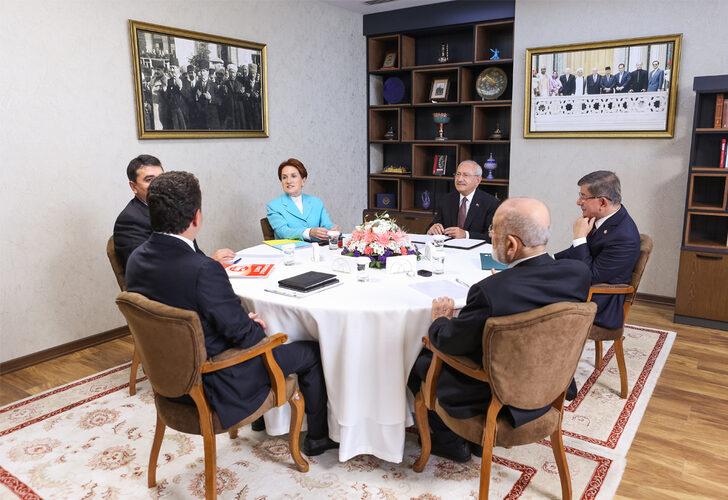 6'lı masa 6. kez toplandı! Altı muhalefet partisinin genel başkanlarından 'ortak cumhurbaşkanı adayı' mesajı