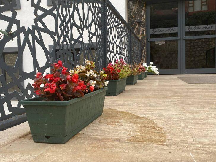 Zonguldak'ta apartmanın önünden çiçek hırsızlığı güvenlik kamerasında G3