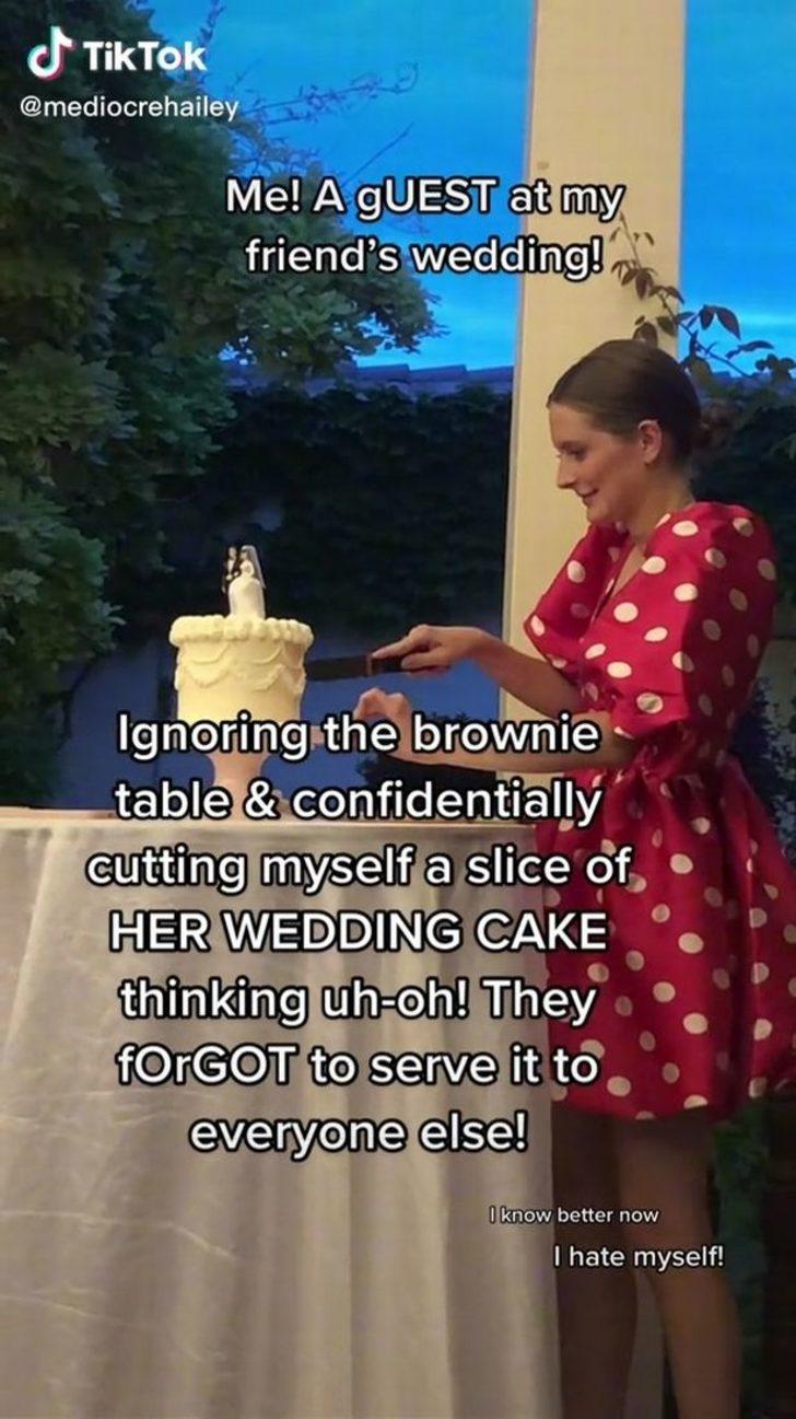 Düğünde yapılmayacak en büyük hatayı yaptı! Düğün pastasını normal bir tatlı zannetti G2