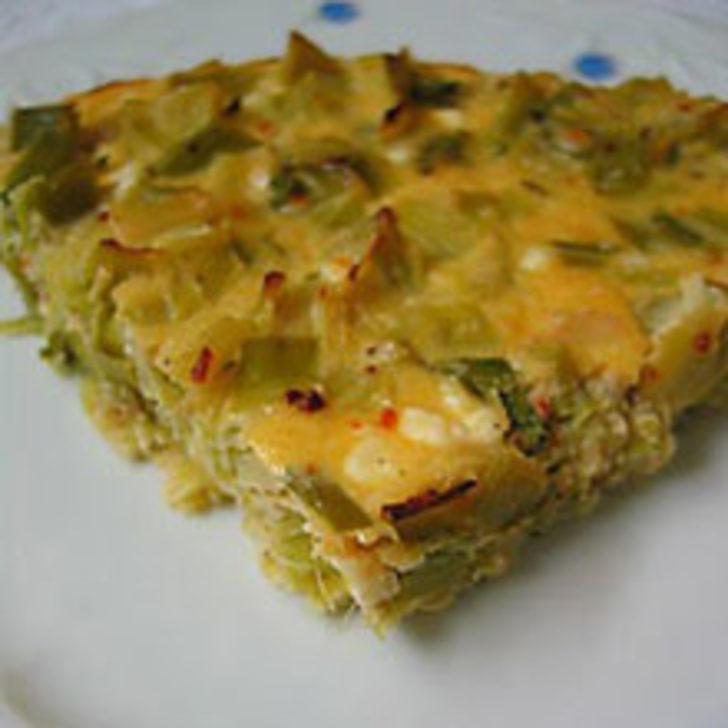 Fırında Peynirli Pırasa