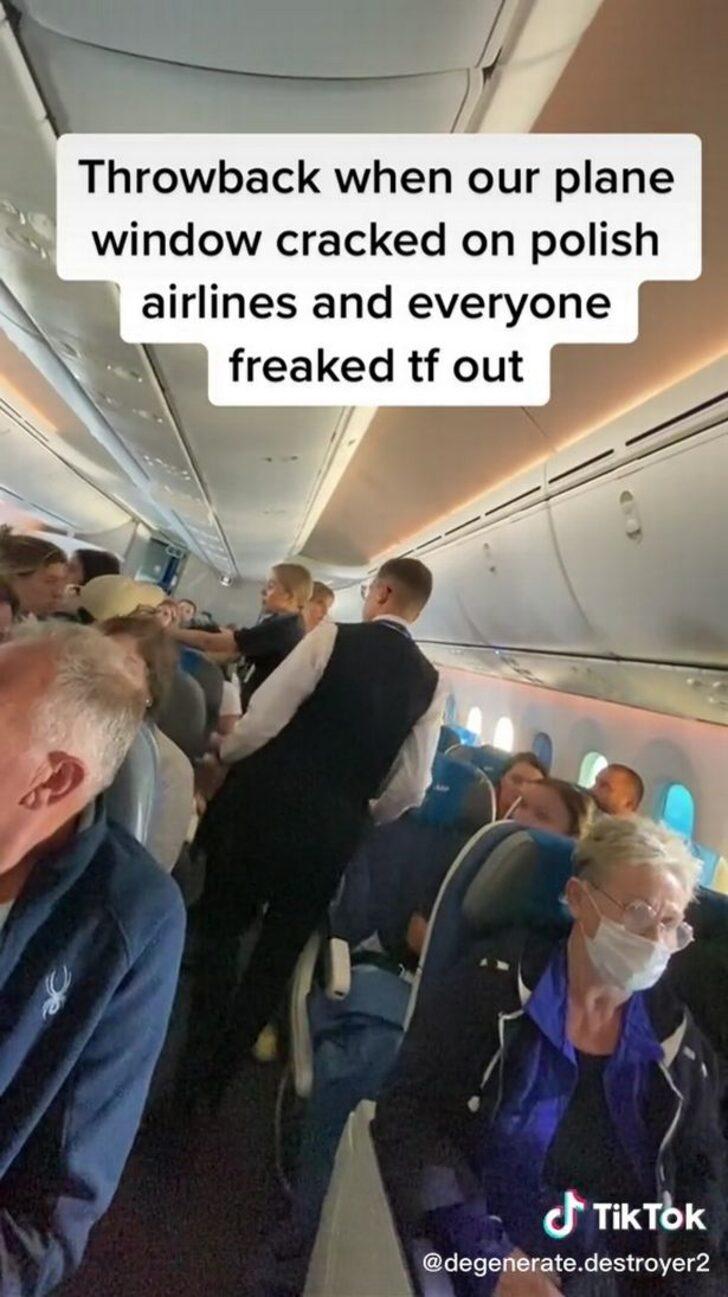 Seyir halindeki uçağın camı çatladı! Yolcular korkudan ne yapacağını şaşırdı G3