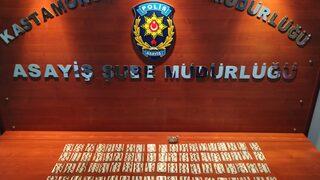 Kastamonu'da otomobilde 1076 uyuşturucu hap ele geçirildi