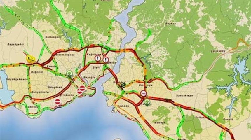 İstanbul'da trafik yoğunluğu yüzde 83'ü aştı