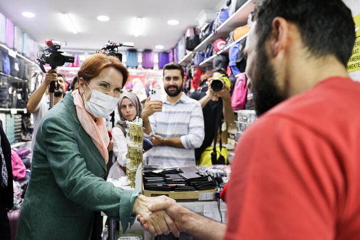 İYİ Parti Genel Başkanı Akşener, İstanbul'da esnaf ziyaretlerinde bulundu G1