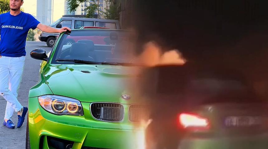 Sosyal medya fenomeni Harun Taştan ölümden döndü! Aracı bir anda alev aldı