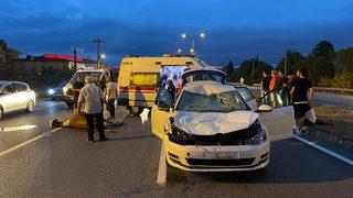 Samsun’da otomobilin çarptığı gebe inek telef oldu