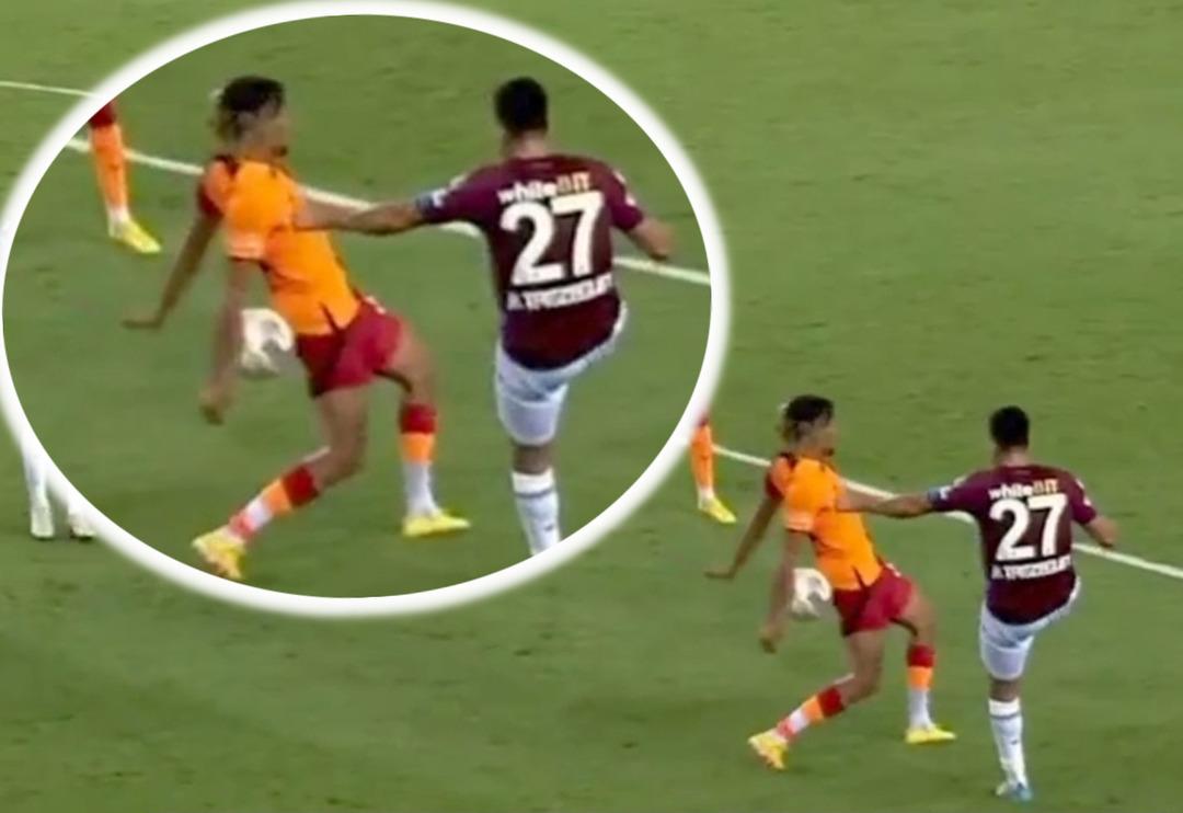 Sacha Boey'in eline &ccedil;arpan topa Ahmet &Ccedil;akar ne dedi? Trabzonlular &ccedil;ıldırıyor...