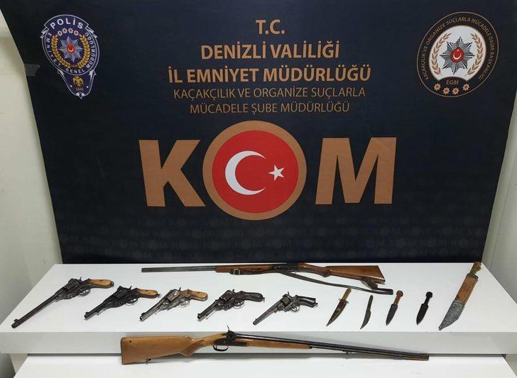Denizli'de antika olduğu değerlendirilen silahlar ele geçirildi G2